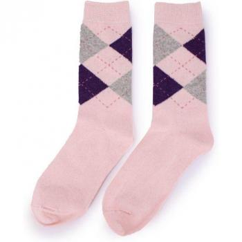 Chaussettes laine angora motif rose et gris Femme BILL TORNADE