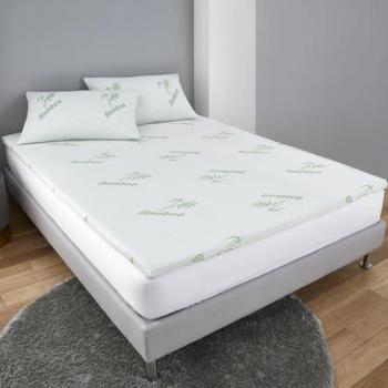 Snug City 1‑inch Memory Foam Comfort Topper with Yellow Bamboo Cover – Single