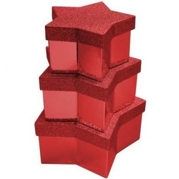Eurowrap Ster Kerstcadeaudozen (Drie stuks)