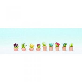 Miniature N‑Scale Flowers in 9 Compact Pots