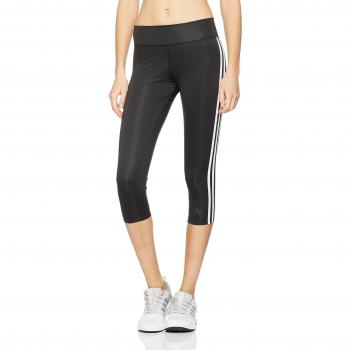 Adidas Damen D2M 3‑Streifen 3/4 Hosen schwarz/weiss S