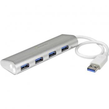 StarTech USB 3 4-Port Hub (USB A), Dockingstation + USB Hub, Silber, Weiss