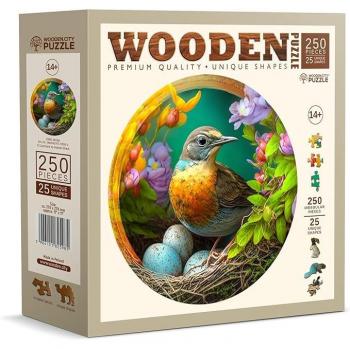 Houten Puzzel Stadslandschap Moeder Vogel / Een Moeder's Liefde (250 Delen)