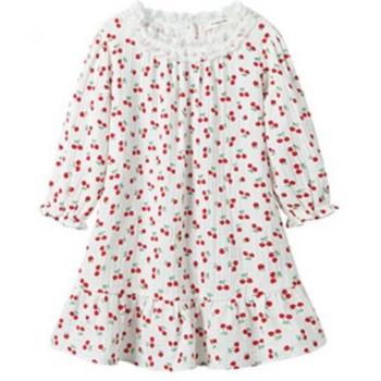 Cute Cherry Print Girl's Nightgown