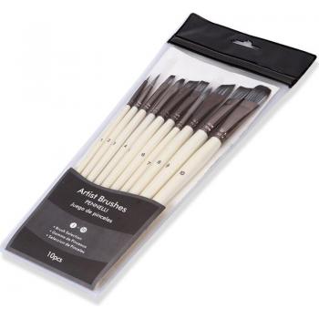 10 Pack Art Supplies Paint Brushes for Acrylic and Watercolor