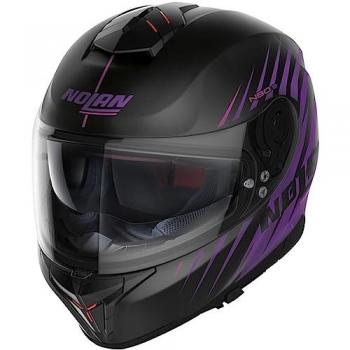 Nolan N80-8 Kosmos N-Com Casco Moto Integrale Nero Porpora S
