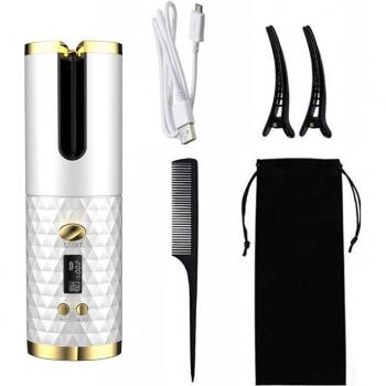 Cordless Ceramic Curling Wand with LCD Display