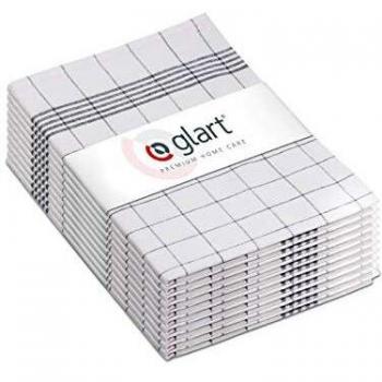 Tissu doux : 10 serviettes coton gris carreaux Glart
