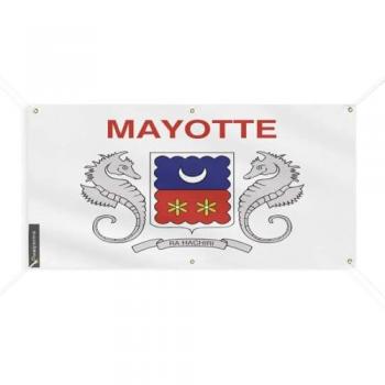 Polyester Mayotte Flag Banner 40x80cm with 6 Grommets