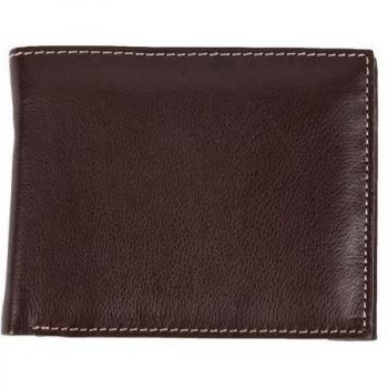 Cartera de cuero negro para hombre con compartimento para monedas