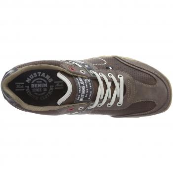 Mustang Herren 4027-310-32 Braune Leder Sneaker, Größe 45 EU