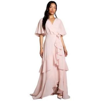 Coast Blush Angel Sleeve Tiered Maxis for Bridesmaids