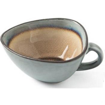 Tasse triangulaire pour thé avec glaçage craquelé
