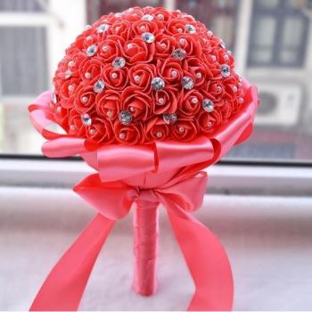 Ramo de Flores de Boda con Cristales Brillantes