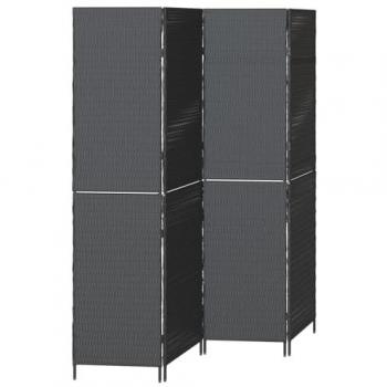 Hand‑Operated Black Rattan Divider Panel – 195 x 180 cm