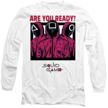 Squid Game: Guard Alert – Long Sleeve Tee, White