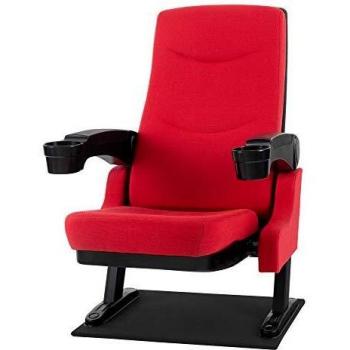 Fauteuil de cinéma rouge avec accoudoirs et porte-gobelet