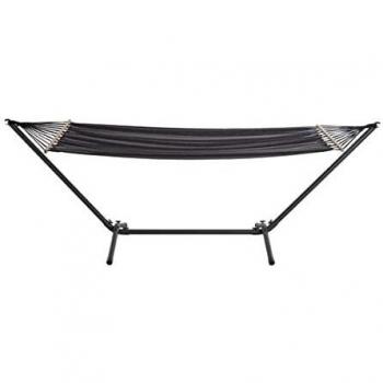 Hamaca portátil con estructura gris 200 x 100 cm