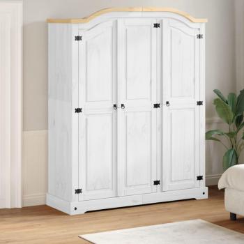 VidaXL White Corona Wardrobe 151.5x52x186 cm Solid Wood