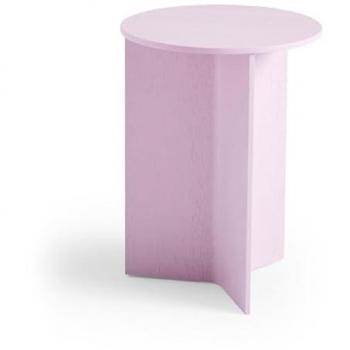 Table ronde haute Slit en chêne rose