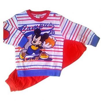 Pigiama maglietta pantaloni neonato Disney Mickey rosso 18 m