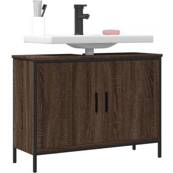 Armoire lavabo chêne marron 80x30x60 cm