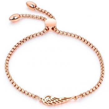 Adjustable Angel Wings Bracelet in Rose Gold