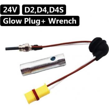Glow Pin Plug Ceramic 12V/24V with Wrench for Eberspacher Airtronic D2 D4 D4S Diesel Heater