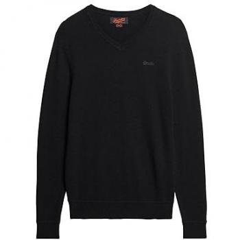 Superdry Camicia a Manica Lunghissima Essential Design Ricamato Nero 3XL