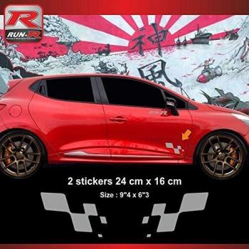Autocolle Renault Sport Damier pour Clio, Megane, Twingo
