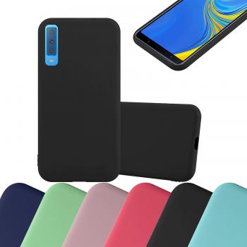 Cadorabo Funda Mate Caramelo Negro para Galaxy A7 2018