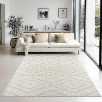 The carpet Teppich »Mirella«, rechteckig, 6 mm, beige, strukturierte Webart