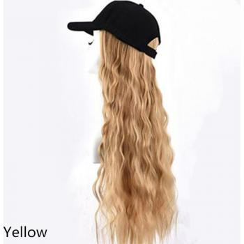 Casquette Baseball Chic – Perruque Longue 2-en-1 avec Boucles
