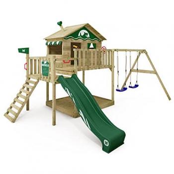 Parco giochi in legno Smart Coast con altalena, scivolo e sabbiera per bambini
