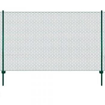 Clôture de Jardin en Grillage avec Poteaux 25x1,5 m