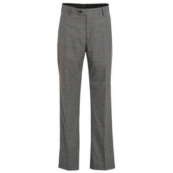 Dobell Men's 36R Light Grey Checked Suit Trousers