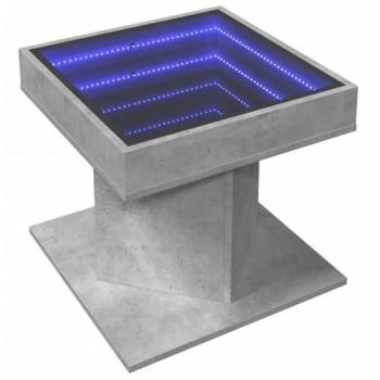 LED Coffee Table Concrete Grey 50x50x45 cm Engineered Wood by vidaXL