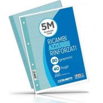 Ricambio A4 Rinforzato 5m Blasetti 40fg 80gr Azzurro 7808