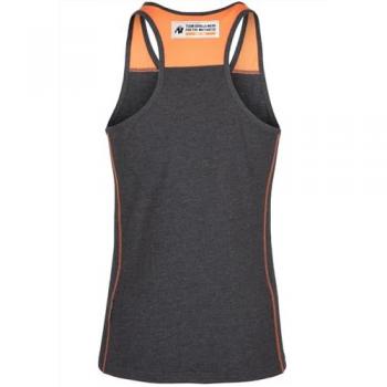 Gorilla Wear Wallace Tanktop 4XL Grau/Orange Baumwolle Herren Bodybuilding Fitness Gym
