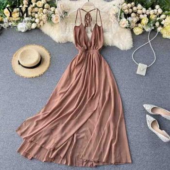 YuooMuoo Women’s Sexy V-Neck Maxi