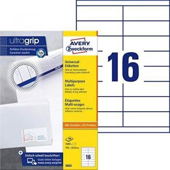 Etiqueta Impresora Avery 105×33,8 mm Eco‑Friendly