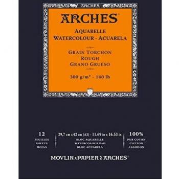Arches Aquarelle 12‑Sheet Gummed Watercolour Pad A3 140 lb 300 gsm Rough