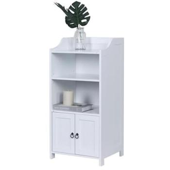 Relaxdays 2‑Door Bathroom Shelf System, White – 86x40.5x36 cm