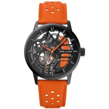 Paddock Femme – Bracelet Cuir Orange, Cadran Noir