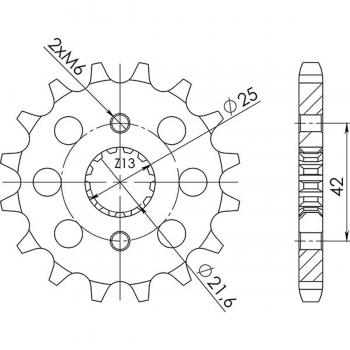 SuperSprox Zahnrad 530 15Z – CST‑513:15 Feinverzahnung 21,6 mm