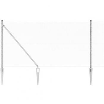 VidaXL Silver PVC Steel Fence 1.4x25m, Post Set