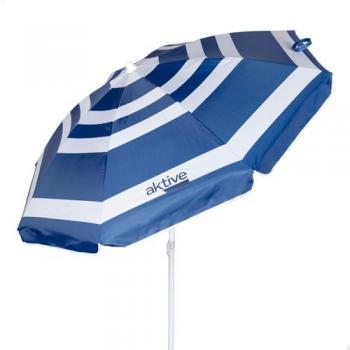 Sombrilla Aktive para playa 180 cm, 200 cm o 220 cm, con revestimiento plateado y varillas de fibra de vidrio