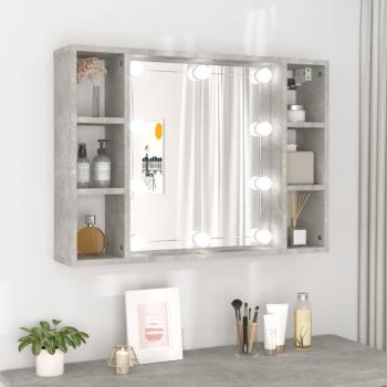 Armoire miroir LED 76x15x55 cm Gris béton