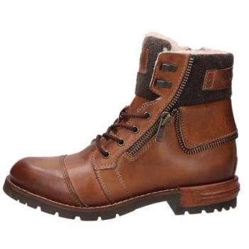 Bugatti Boots aus Leder-Mix Modell 'Sentra' in Cognac