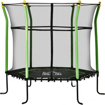 HOMCOM 5,3FT Trampolin für Kinder mit Sicherheitsnetz und Netzabdeckung